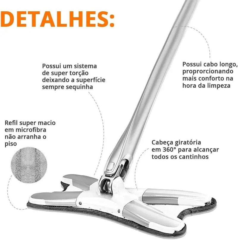 Mop Multifuncional Giratório - Agilidade e Eficiência na Limpeza Diária