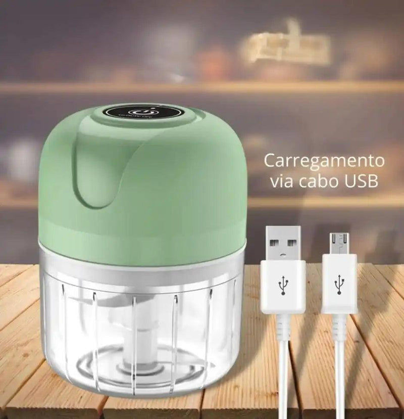 Mini Processador Elétrico 250ml – Triturador USB Recarregável