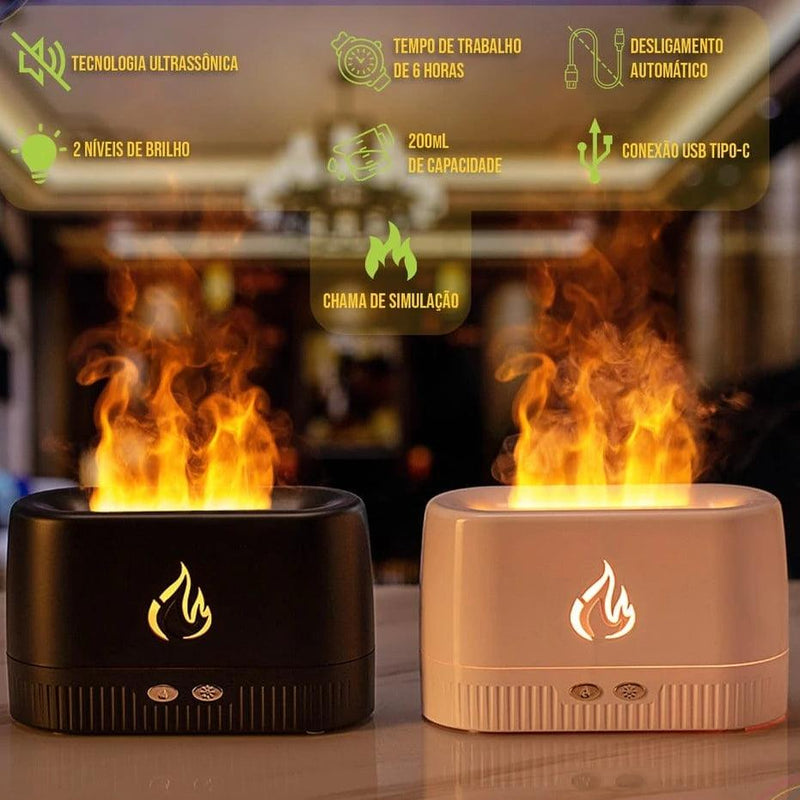 Difusor Umidificador Aromático: Atmosfera de Lareira em Seu Ambiente